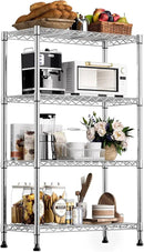 1000 lbs Storage Shelving Steel Heavy Duty 4-Tier Utility Shelving Unit Steel Organizer Wire Rack for Home,Kitchen,Office,Chrome (13.7" D x 29.5" W x 47.2" H) by CozyNest Decor