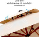 PURPLE LEAF Patio Umbrella with Base Outdoor Square Umbrella Large Cantilever Umbrella Windproof Offset Umbrella Heavy Duty Sun Umbrella for Garden Deck Pool Patio, 9ft Beige by GreenHaven Gardens
