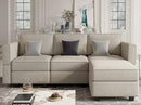 Belffin Convertible Sectional Sofa with Chaise Velvet L Shaped Sofa Couch Modular Sectional Sofa with Storage Grey by CozyNest Decor