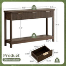 Lulive 51" Fluted Console Table for Entryway, Entryway Table with 3 Wooden Drawers, Farmhouse Behind Sofa Table for Living Room, Hallway, Couch, Foyer by CozyNest Decor