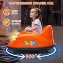 12V Bumper Car for Toddlers, Electric Toy Ride on Battery Car with Kids W/Parent Remote Control, 2-Speed, 360 Degree Spin, Music & LED Lights for Kids, Orange by TinyTreasures Baby Boutique