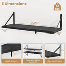 Heimlove 24 Inches Black Floating Shelves,8 Inches Deep Wall Bookshelf Mounted Display&Storage Wood Wall Shelves for Kitchen Bathroom Laundry Living Room,Set of 3 by CozyNest Decor