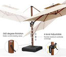 PURPLE LEAF Patio Umbrella with Base Outdoor Square Umbrella Large Cantilever Umbrella Windproof Offset Umbrella Heavy Duty Sun Umbrella for Garden Deck Pool Patio, 9ft Beige by GreenHaven Gardens