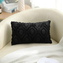 decorUhome Fall Throw Pillow Covers 12x20 Inch Set of 2, Soft Plush Decorative Faux Fur Black Solid Couch Pillow Covers, Accent Farmhouse Neutral Lumbar Euro Pillow Cases for Sofa Bed Living Room by CozyNest Decor