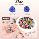 105pcs 10mm Rhinestone Beads for Jewelry Making, Hematite Shiny Round Disco Ball Beads Bulk, Sparkle Crystal Clay Christmas for Bracelet Baseball Necklace Earring Crafting and DIY by TinyTreasures Baby Boutique