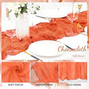 Orange Cheesecloth Table Runner 6 Pack 10FT Boho Fabric Rustic Cheese Cloth Table Runner for Wedding 20 x 120 Inch Long Bridal Shower Baby Shower Gauze Sheer Birthday Party Table Decorations by CozyNest Decor