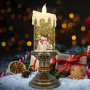 Christmas Flameless Candles, Flickering Flameless Candles with Timer, LED Candles Battery Operated, Snow Globe Candle Light for Christmas Decorations by CozyNest Decor