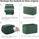 OIAHOMY 4 Pack Storage Baskets for Organizing, Cube Storage Bins for Shelves, Rectangle Storage Baskets With Handles, Woven Baskets for Storage, 12.7''Lx9''Wx7.8''H, Green by TinyTreasures Baby Boutique
