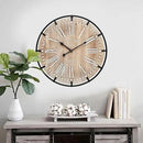 20 Inch Grand Farmhouse Wall Clock, Vintage-Inspired Wood & Metal Design with Large Etched Numbers, Silent Battery-Powered Timepiece for Offices, Kitchens, Bedrooms, and Living Rooms by CozyNest Decor