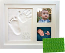 Baby Hand & Footprint Frame Keepsake Kit | Capture Milestone Moments with Safe Clay, Stencil Set & Wood Frame | Perfect Newborn Gift for Baby Showers | White by TinyTreasures Baby Boutique