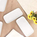 Serving Platters Set of 4, Rectangular Serving Plates, Serving Trays for Entertaining Party, Microwave,Oven,Dishwasher Safe,Kitchen Dinnerware, White 12.4 Inch by CozyNest Decor
