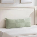 Fancy Homi Set of 2 Sage Green Boho Long Lumbar Body Decorative Throw Pillow Cover 14x36 Inch for Bed Couch Bedroom Bench, Soft Patchwork Corduroy Textured Pillow Case, Rustic Farmhouse Room Décor by CozyNest Decor