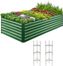 Quictent Galvanized Raised Garden Bed 8x4x2 Ft Tall Metal Planter Box for Vegetables Outdoor Bottomless for Backyard, 2 Tomato Cages Included, 22.04" Deep (Green) by GreenHaven Gardens