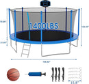 SKYUP Tranpoline 1500LBS 16 15 14 12 10 8 FT Tranpoline for 7-10 Kids and Adults, Windproof Outdoor Tranpoline with Enclosure Net, Basketball Hoop, Easy to Install & Last Long - ASTM Approved by TinyTreasures Baby Boutique