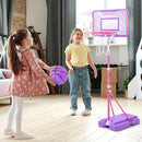 Meland Kids Basketball Hoop, Pink Basketball Hoop for Kids Toddler Basketball Hoop Outdoor & Indoor with Dart Board, Adjustable Height 3.4-6.2FT Birthday Gift Toys for Girls 3 4 5 6 7 8 Years Old by TinyTreasures Baby Boutique