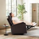 COLAMY Leather Swivel Recliner Chair with Footrest, Rocker Recliner Chair High Back with Double-Layer Cushion, Glider Recliner for Nursery & Living Room, Bedroom, Chocolate by TinyTreasures Baby Boutique