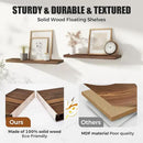 24"x6.8"x1.2" Solid Wood Floating Shelves 2-Pack - Rustic Brown Finish with Hidden Brackets, Perfect for Storage and Décor in Living Room, Kitchen, Bedroom by CozyNest Decor