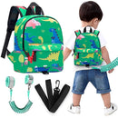 Accmor Toddler Backpack Leash with Anti Lost Wrist Link, Cute Mini Child Walking Harnesses Keep Kids Close Back Pack Rope Tether Rein for Baby Boys (Green/Dino) by TinyTreasures Baby Boutique