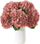 8Pcs Dusty Rose Fake Flowers Silk Hydrangea Artificial Flowers Bouquets Faux Hydrangea Stems for Home Table Centerpieces Wedding Party Decoration by CozyNest Decor