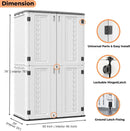 ZZM Resin Outdoor Storage Shed, 67 Cu.ft Vertical Resin Tool 4x6 FT Cabinet w/o Shelf for Garden, Patio, Backyard, All-Weather Outdoor Plastic Storage Clearance, Lockable with Floor (Light-White) by GreenHaven Gardens