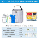 Breast Milk Cooler Bag with Ice Pack Fits 4 Baby Bottles Up to 9 Ounce, Baby Bottle Tote Bag Great for Nursing Mom Daycare by TinyTreasures Baby Boutique