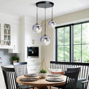 KCO Lighting Modern 3-Light Hanging Light Fixture Silver Gradient Glass Globe Pendant Ceiling Lighting with Adjustable Cord Mid Century Hanging Chandelier Light Fixture for Kitchen Island Bedroom… by CozyNest Decor