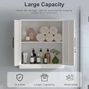 Wall Cabinet,Lockable Storage Cabinets with Adjustable Shelf,Locking Wall Storage Cabinet with Doors for Laundry Room,Home Office,White by CozyNest Decor