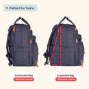 BabbleRoo Extra Large Diaper Bag Backpack, Expandable Baby Bag with Up to 50% More Capacity - Travel Essentials Baby Bag Tote with Changing Pad, Stroller Straps & Pacifier Case - Unisex, Denim Blue by TinyTreasures Baby Boutique