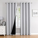 ChrisDowa 100% Blackout Curtains for Bedroom with Black Liner, 2 Thick Layers Total Blackout Thermal Insulated Grommet Window Curtains 2 Panels Set (Greyish White, 52 x 84 Inch) by TinyTreasures Baby Boutique