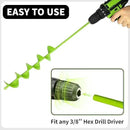 TCBWFY 3x24 Inch Auger Drill Bit for Planting,Easy Planter Garden Auger for Bulbs, Bedding Plants & Post Holes - Compatible with 3/8" Hex Drive by GreenHaven Gardens