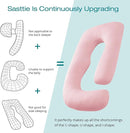 Sasttie Pregnancy Pillows for Sleeping, Jumbo U Shaped Cooling Full Body Pillow with Removable Cover, Pregnant Women Must Haves, Maternity Essential, Light Pink by TinyTreasures Baby Boutique