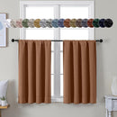 Simplebrand Ava Sun Baked Short 36 Inches Blackout Curtain 2 Panels Set, Half Window Rod Pocket Privacy Curtain Tiers for Kitchen, Curtains Blackout for Bathroom Shades, W40 x L36 Inch, Sun Baked by TinyTreasures Baby Boutique