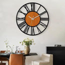 LEIKE 30" Oversized Large Wall Clocks,Silent,Non Ticking,Battery Operated Modern Round Big Wood Decorative Metal Wall Clock for Living Room, Bedroom,Kitchen,Farmhouse,Office Decor - Black,30 Inch by CozyNest Decor