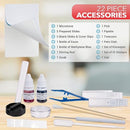 AmScope Microscope Slide Preparation Kit - Includes Blank Microscope Slides, Eosin Red & Methylene Blue Stain Powders, Tweezers, Swab & More - 22-Piece Kit by TinyTreasures Baby Boutique