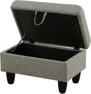 Ottoman Rectangular Storage Ottoman Bench, Flannel Footrest Stool Footstool with Lid for Living Room, Bedroom, Entryway, Gray, 28.5"x19"x17.5" by CozyNest Decor