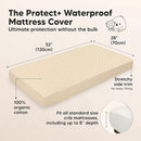 Waterproof Crib Mattress Protector Cover Fitted - 2-Pack Quiet Baby Crib Mattress Pad Sheets, 52" x 28" Soft Quilted Cotton Baby Sheet, Machine Washable, Easy Fit, Durable (Khaki/Mavy) by TinyTreasures Baby Boutique