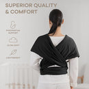 Comfy Cubs Baby Wrap Carrier - Soft & Secure Fit Cotton Blend Baby Carrier Newborn to Toddler - Hands-Free & Lightweight Infant Wrap - Adjustable, One Size Fits All Toddler Sling - Black by TinyTreasures Baby Boutique