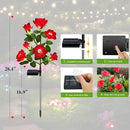 1 Pack Solar Garden Lights Outdoor, 7-Flower Rose Solar Lights for Yard, LED Solar Powered Stake Lights for Patio Pathway Lawn Fence Cemetery, Red by GreenHaven Gardens