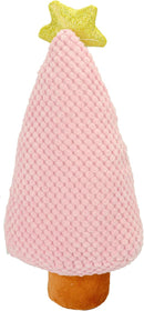Giftable World Holiday Plush Pet Toy Fun for Christmas Designs with Squeaker Dog Chew Toy (10" Pink Terry Tree w/Squeaker & Crinkle) by TinyTreasures Baby Boutique