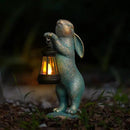 MININOVA Garden Statues Rabbit with Solar Lantern Outdoor Bunny Figurines Decorations for Patio Yard Lawn Ornaments Gifts for Birthday Easter Housewarming by GreenHaven Gardens