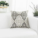 HWY 50 Gray Grey Decorative Throw Pillow Covers 18x18 Inch, Pack of 2 Embroidered Cotton Farmhouse Cushion Cover Pillow Case for Sofa Couch Living Room Bed Bedroon, Accent Geometric by CozyNest Decor