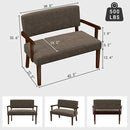 Accent Chair 2 Seat, Arm Chairs with Soft Seat and Armrests for Living Room, Love seat for Dining, Reading, and Waiting Rooms (Brown) by CozyNest Decor