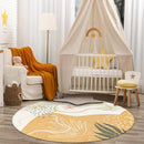 Lahome Boho Round Rug - Circle Rug 3Ft Washable Non-Slip Ultra-Thin Round Entryway Rug Throw Soft Small Circle Area Rug for Bathroom, Botanical Print Circular Rugs for Bedroom Nursery Kids Room Sofa by TinyTreasures Baby Boutique