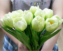 Buart Artificial Tulip in Bulk for Home Kitchen Wedding Bridal Bouquet,Fake Flowers for Valentine's Day Mother's Day Easter Table Centerpieces Decorations(Green,Real-Touch,12pcs) by CozyNest Decor