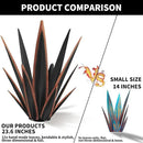 Large Tequila Rustic Sculpture, Rustic Metal Agave Plants for Outdoor Patio Yard, Home Decor Hand Painted Metal Agave Garden Yard Statue, Outdoor Lawn Ornaments Yard Stakes (Black -L) by CozyNest Decor