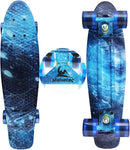 Skateboards Complete 22 Inch Mini Cruiser Retro Skateboard for Kids Boys Youths Beginners by TinyTreasures Baby Boutique