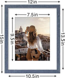 Vittanly 11x14 Picture Frames Set of 9, Shatter Resistant Plexiglass, Display 8x10 Pictures with Mat or 11x14 without Mat, Photo Frames for Wall or Tabletop, Engineered Wood, Navy by CozyNest Decor