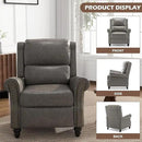 UIXE Pushback Recliner Chairs Set of 2, Faux Leather Armchair Push Back Accent Chair for Living Room, Rivet Trim Club Arm Chair Overstuffed Home Theater Single Sofa Reading Seat with Footrest - Gray by CozyNest Decor