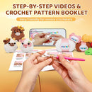 Mewaii Crochet Kit for Beginners Level 2 with 40% Extra Eco-Friendly Pre-Started Easy Yarn, Step-by-Step Video Tutorials for Adults and Kids (3 Pack Cows) by TinyTreasures Baby Boutique