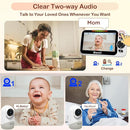 Upgrade Baby Monitor with 30-Hour Battery, 5" Large Split-Screen Video Baby Monitor with 2 Cameras and Audio, Remote Pan/Tilt/Zoom, Two-Way Talk, Room Temperature, Auto Night Vision by TinyTreasures Baby Boutique